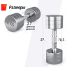Гантель UNIX FIT PRO круглая хромированная 8 кг, 2 шт. DBRND8PCEx2